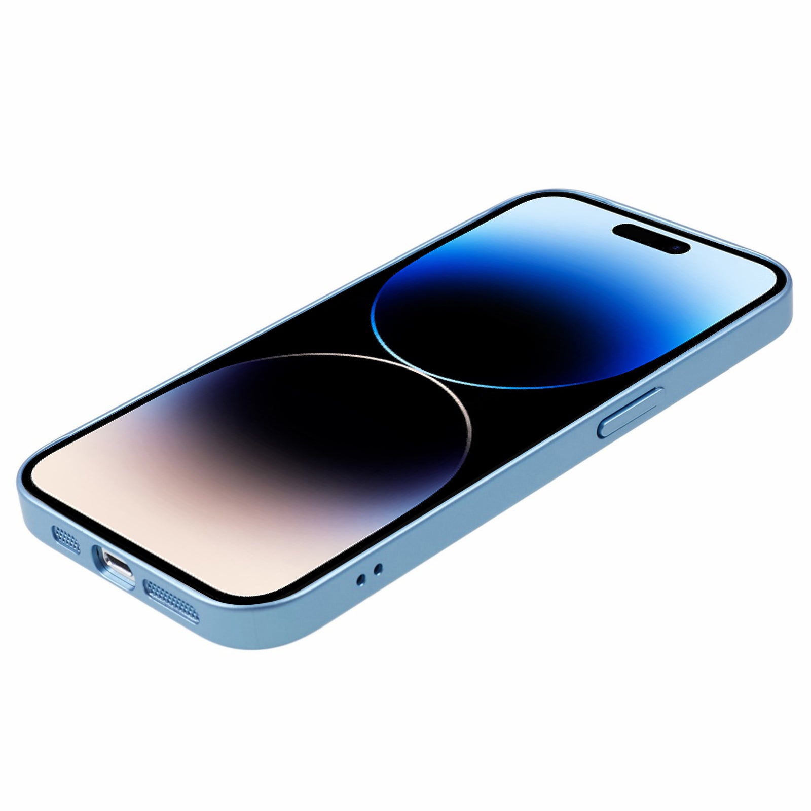 Uniqkart for iPhone 14 Pro Max PC Shockproof PC Phone Cover Built-In Metal Ring Sheet Phone Case Compatible with MagSafe - Baby Blue