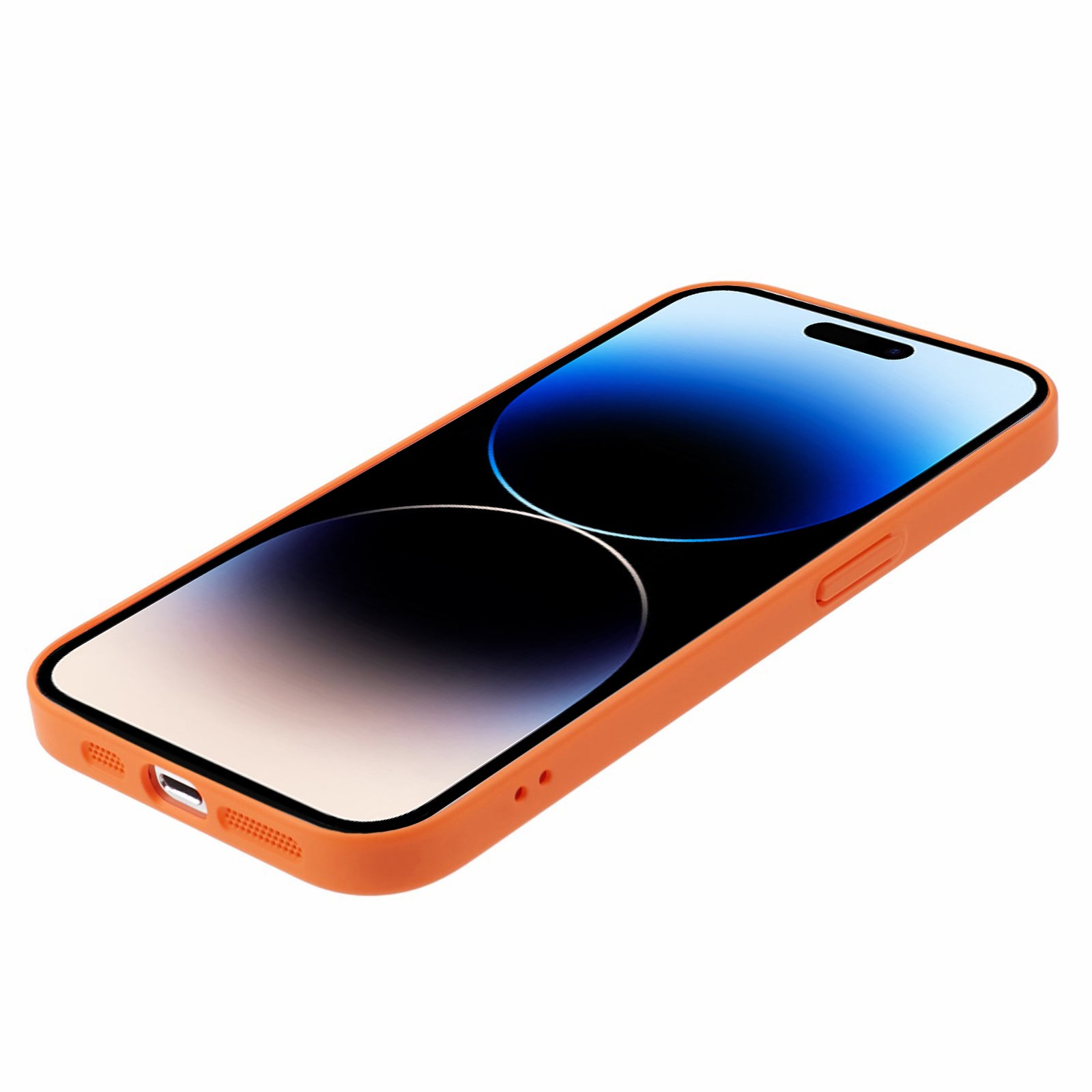 Uniqkart for iPhone 14 Pro Max PC Shockproof PC Phone Cover Built-In Metal Ring Sheet Phone Case Compatible with MagSafe - Orange