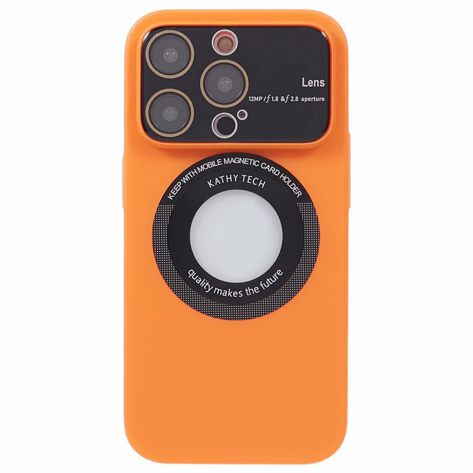 Uniqkart for iPhone 12 Pro Max Shockproof Case Anti-Drop Hard PC Phone Cover Compatible with MagSafe - Orange