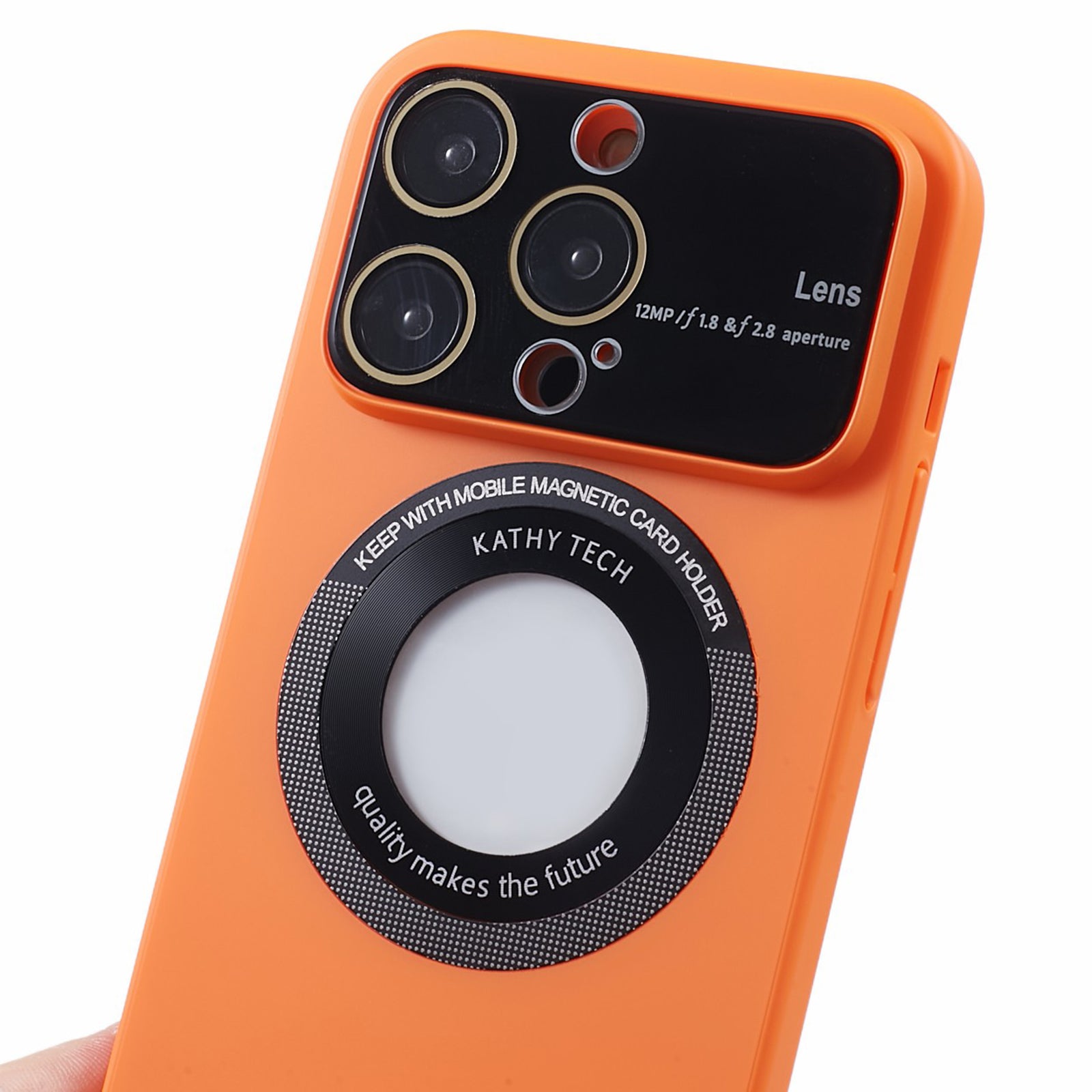Uniqkart for iPhone 12 Pro Max Shockproof Case Anti-Drop Hard PC Phone Cover Compatible with MagSafe - Orange