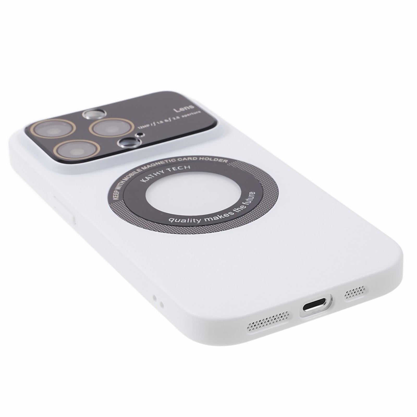 Hard PC Case for iPhone 12 Pro 6.1 inch Anti-Drop Shockproof Phone Cover Compatible with MagSafe - White