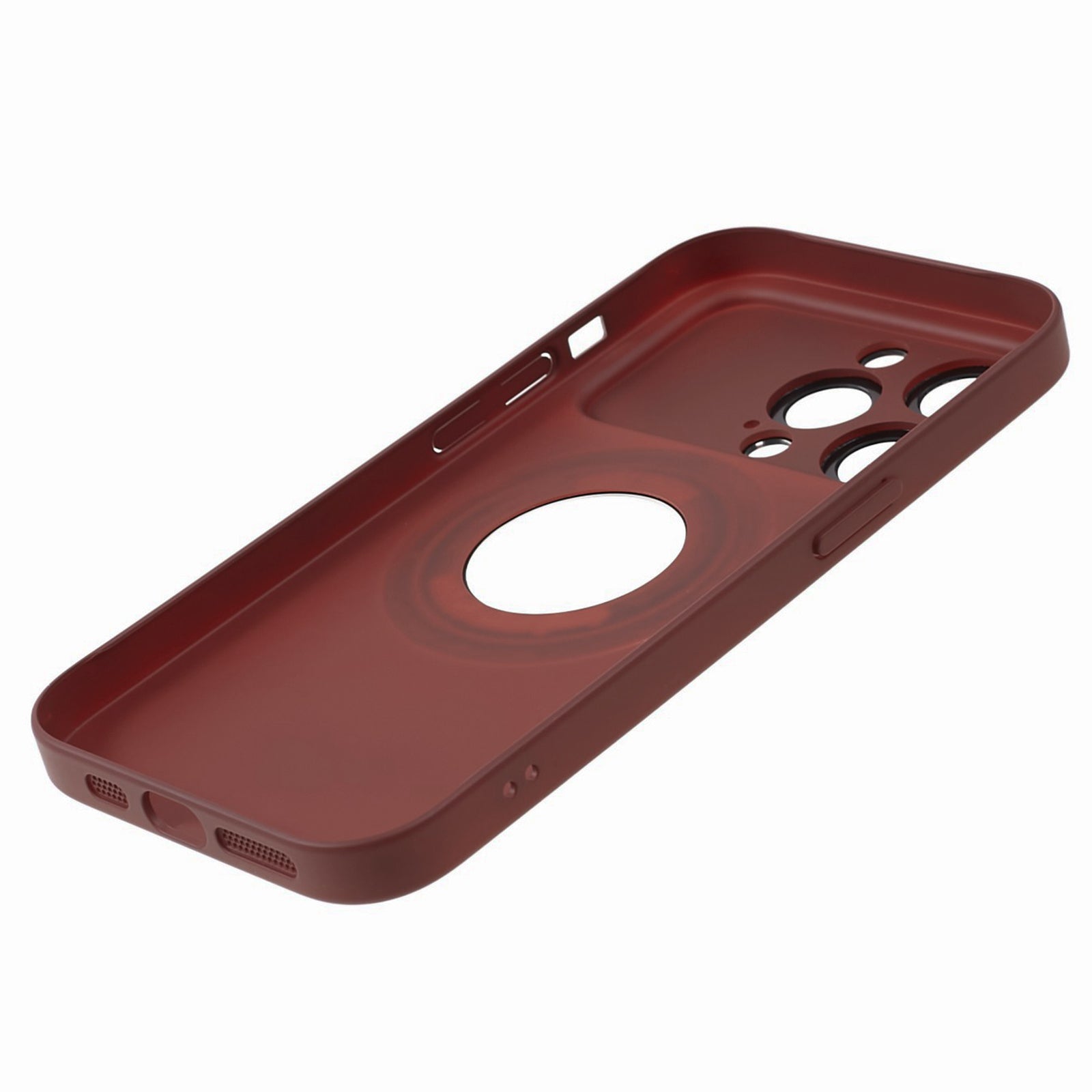 Hard PC Case for iPhone 12 Pro 6.1 inch Anti-Drop Shockproof Phone Cover Compatible with MagSafe - Wine Red