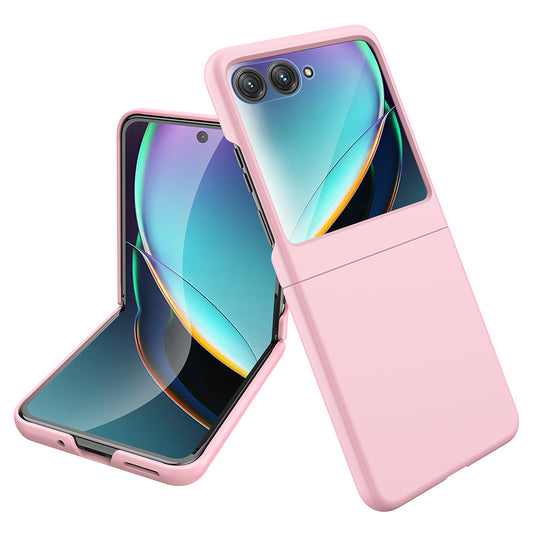 Uniqkart For Motorola Razr 40 Ultra 5G Hard PC Phone Case Rubberized Folding Slim Phone Cover - Pink