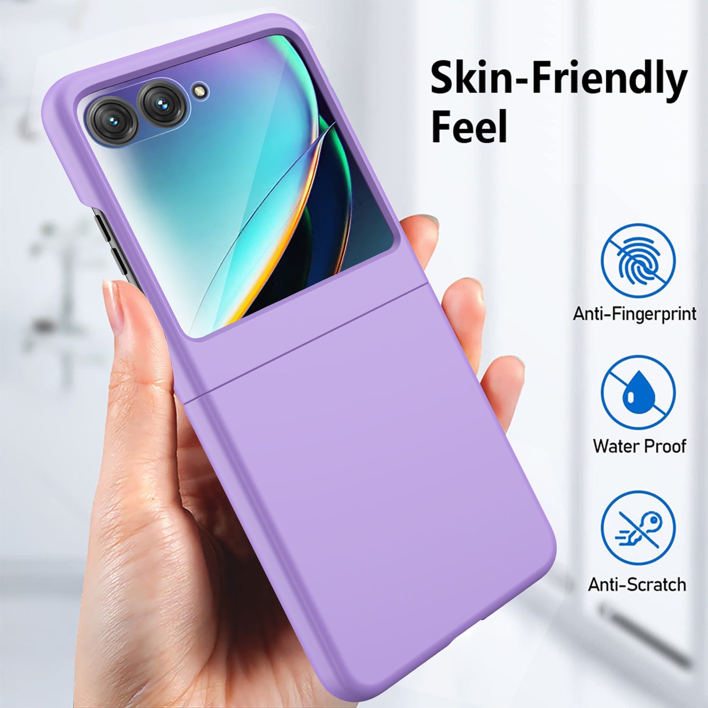 Uniqkart For Motorola Razr 40 Ultra 5G Hard PC Phone Case Rubberized Folding Slim Phone Cover - Pink