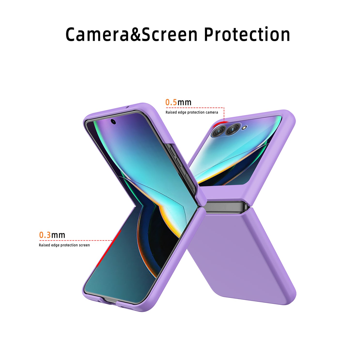 Uniqkart For Motorola Razr 40 Ultra 5G Hard PC Phone Case Rubberized Folding Slim Phone Cover - Purple