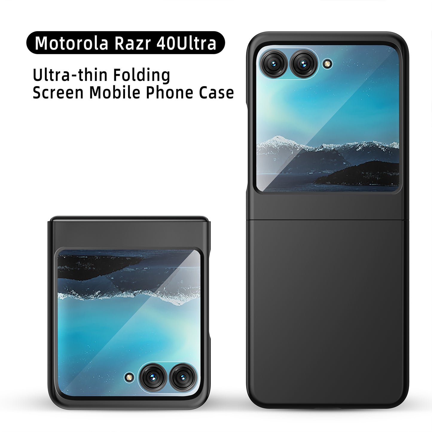 Uniqkart For Motorola Razr 40 Ultra 5G Hard PC Phone Case Rubberized Folding Slim Phone Cover - Red