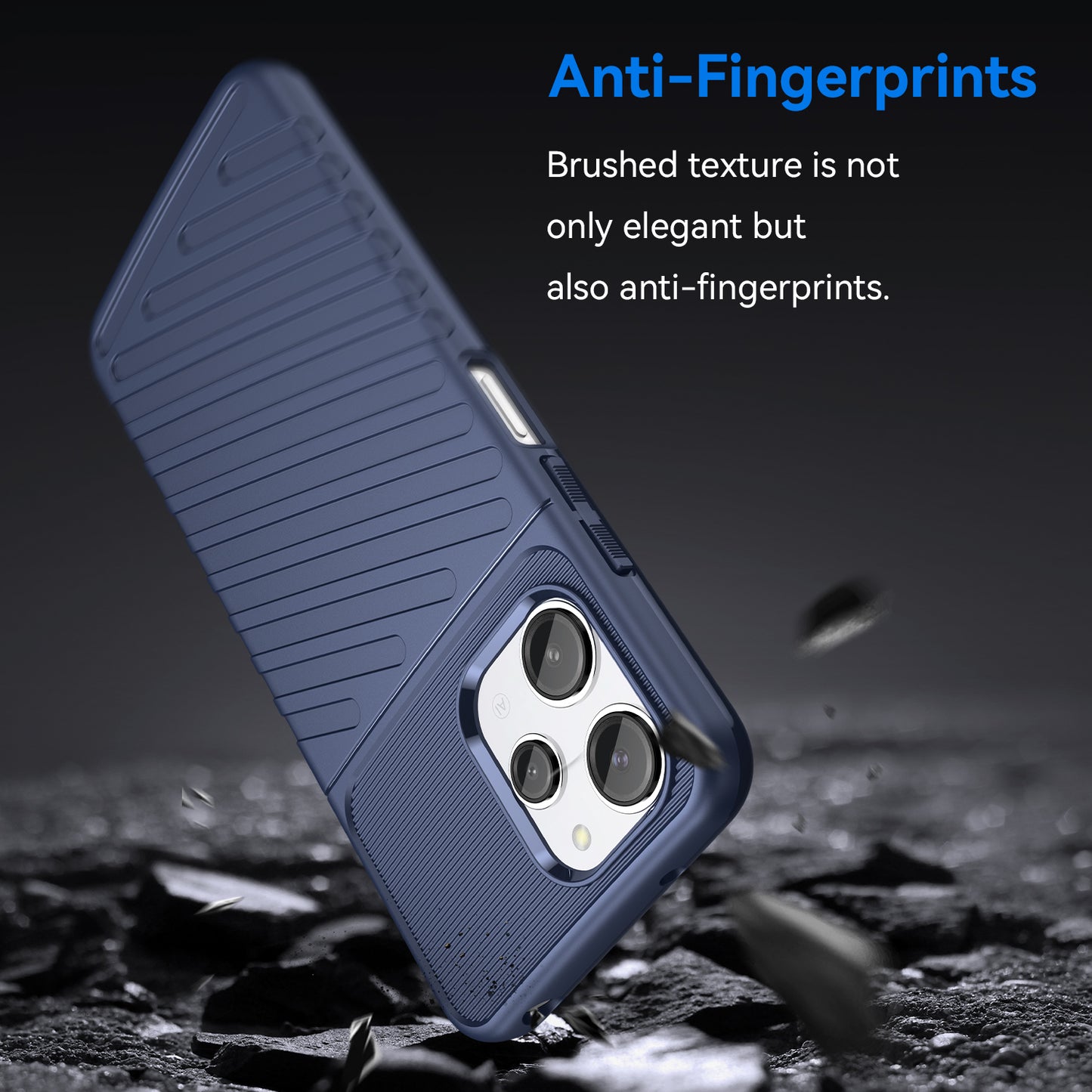 Thunder Series For Xiaomi Redmi 12 4G Twill Texture Soft TPU Phone Cover Thickened Phone Case - Blue