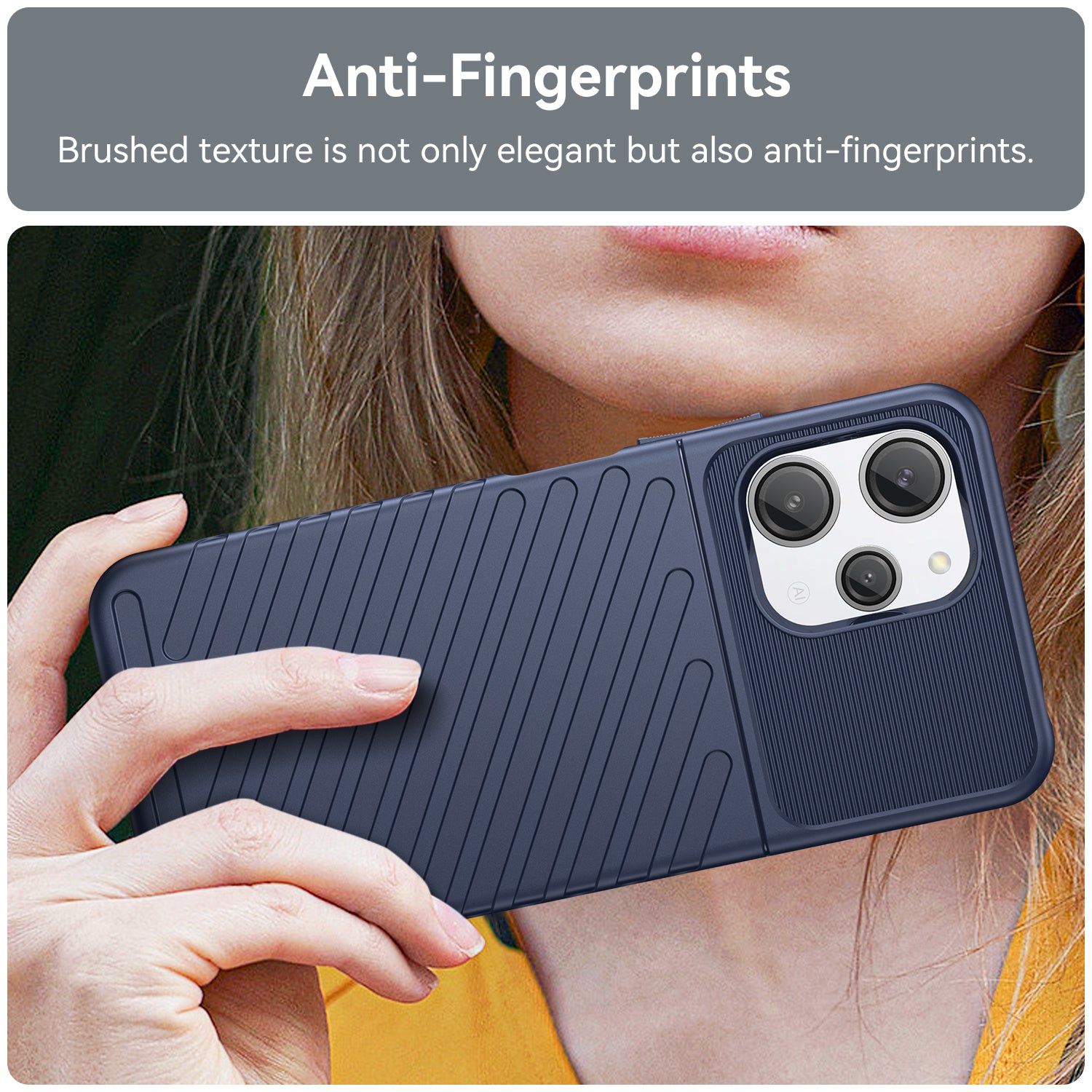 Thunder Series For Xiaomi Redmi 12 4G Twill Texture Soft TPU Phone Cover Thickened Phone Case - Blue