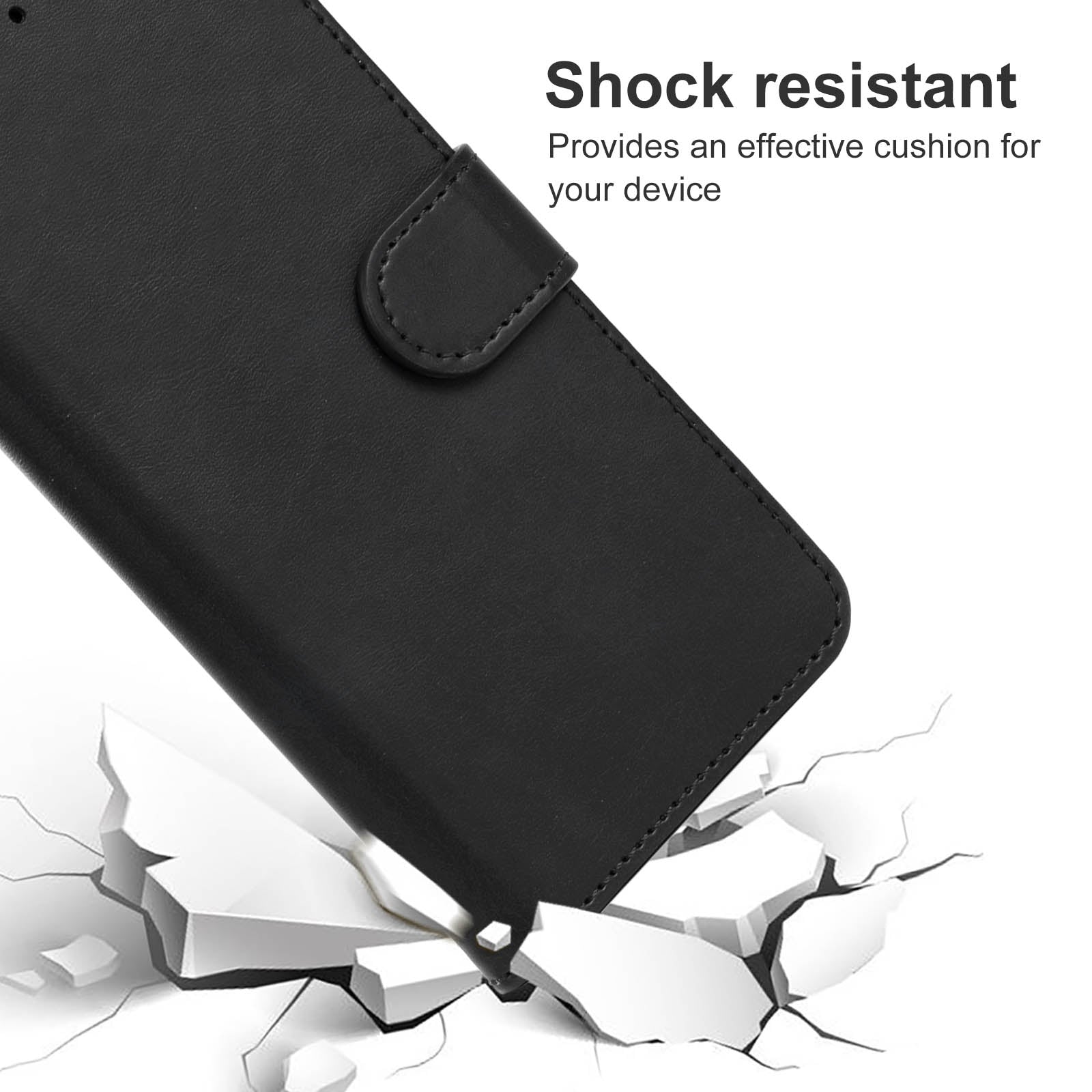 Uniqkart for ZTE Blade L220 Calf Texture Leather Case Wallet Stand Cell Phone Cover - Black