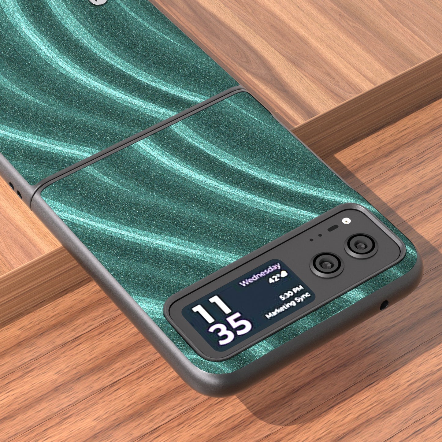 Uniqkart Milky Way Series for Motorola Razr 40 5G Protective Phone Case PU Leather Coated PC Cover - Green