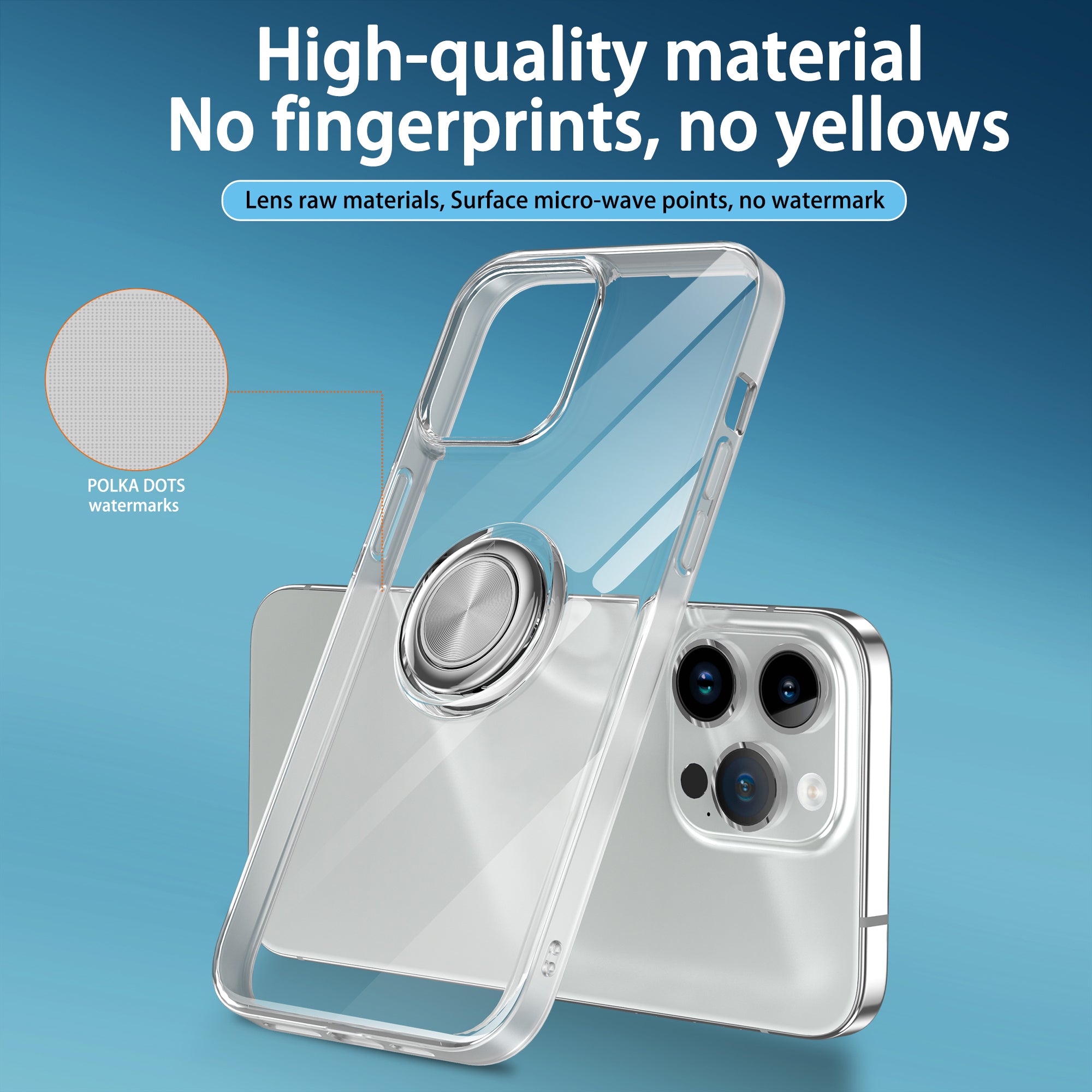 Transparent Soft TPU Case for iPhone 15 Plus Anti-Scratch Shockproof Cell Phone Cover with Kickstand