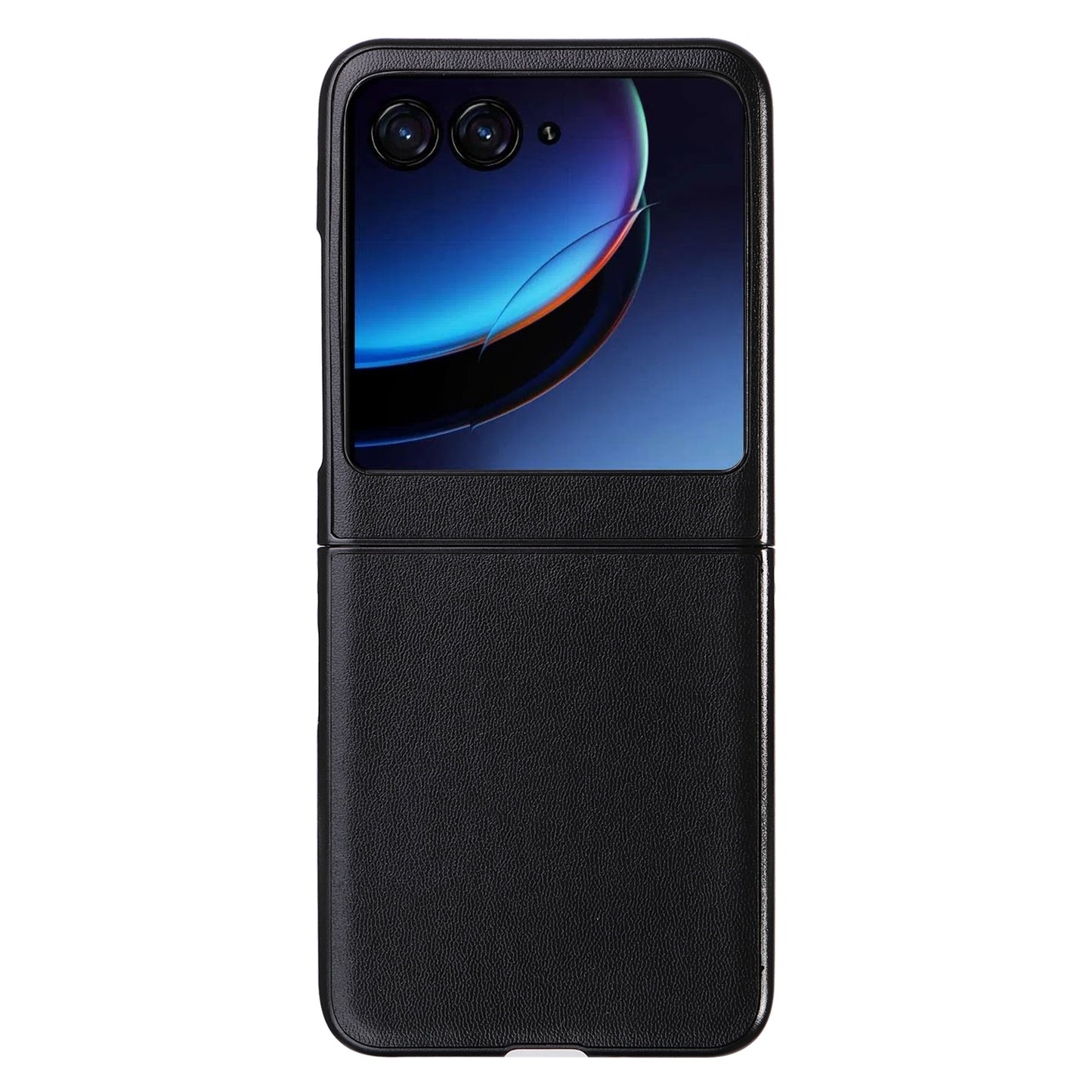 Uniqkart for Motorola Razr 40 Ultra 5G Drop-Proof Phone Cover Shockproof Slim PU+PC Phone Case - Black