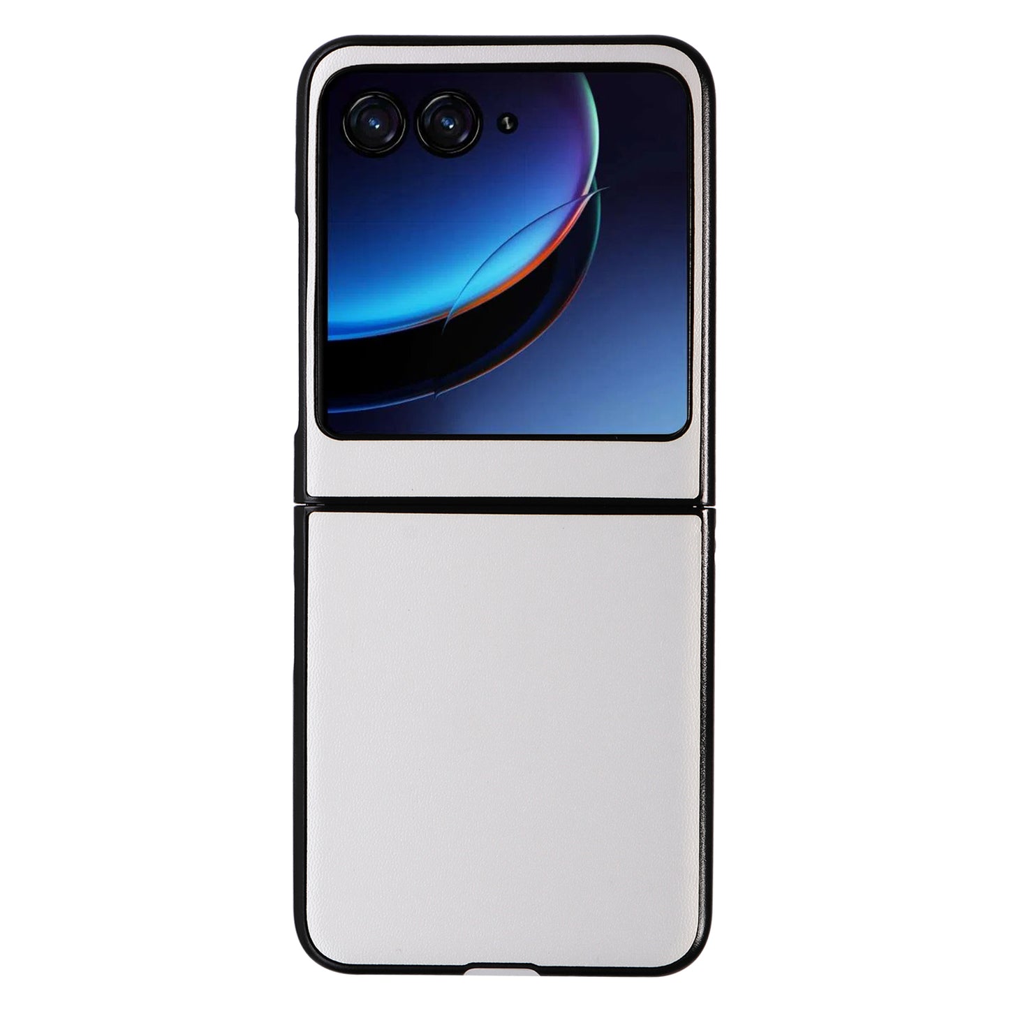 Uniqkart for Motorola Razr 40 Ultra 5G Drop-Proof Phone Cover Shockproof Slim PU+PC Phone Case - White