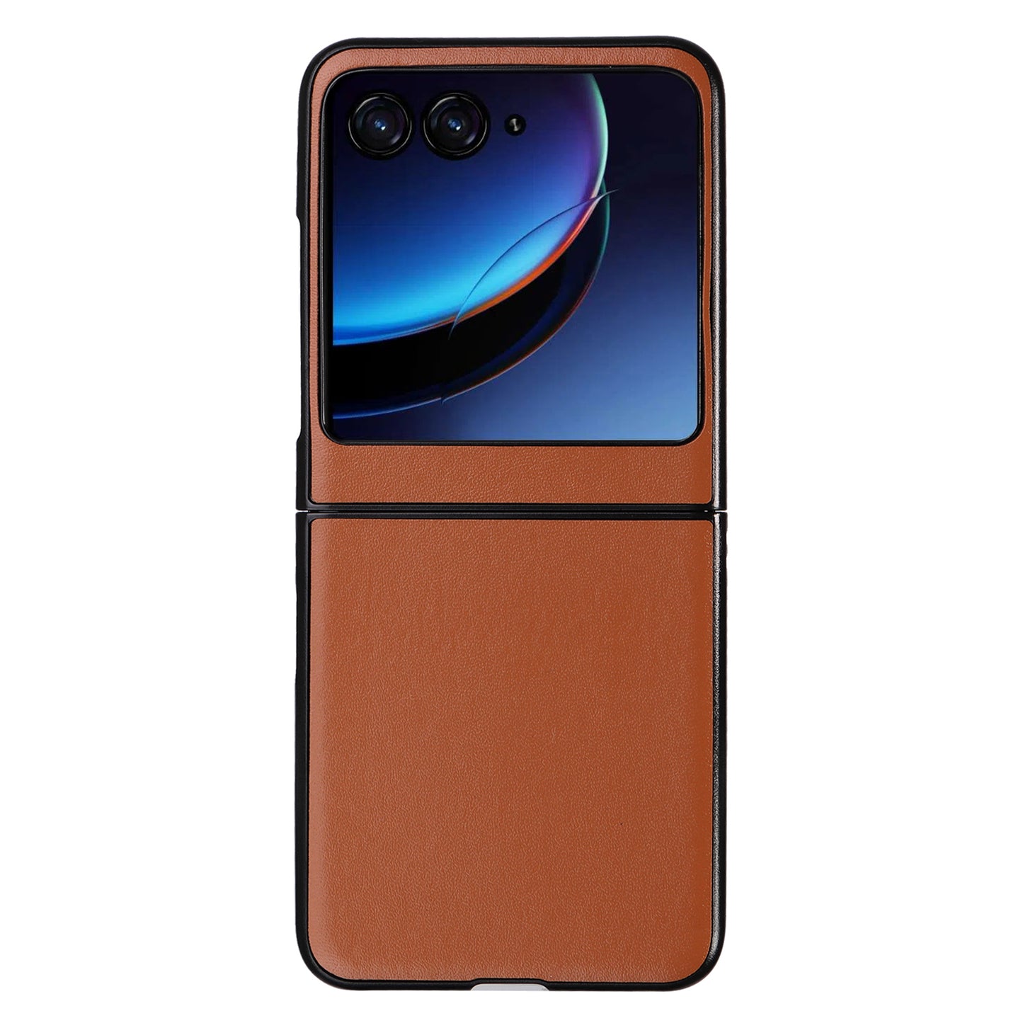 Uniqkart for Motorola Razr 40 Ultra 5G Drop-Proof Phone Cover Shockproof Slim PU+PC Phone Case - Brown
