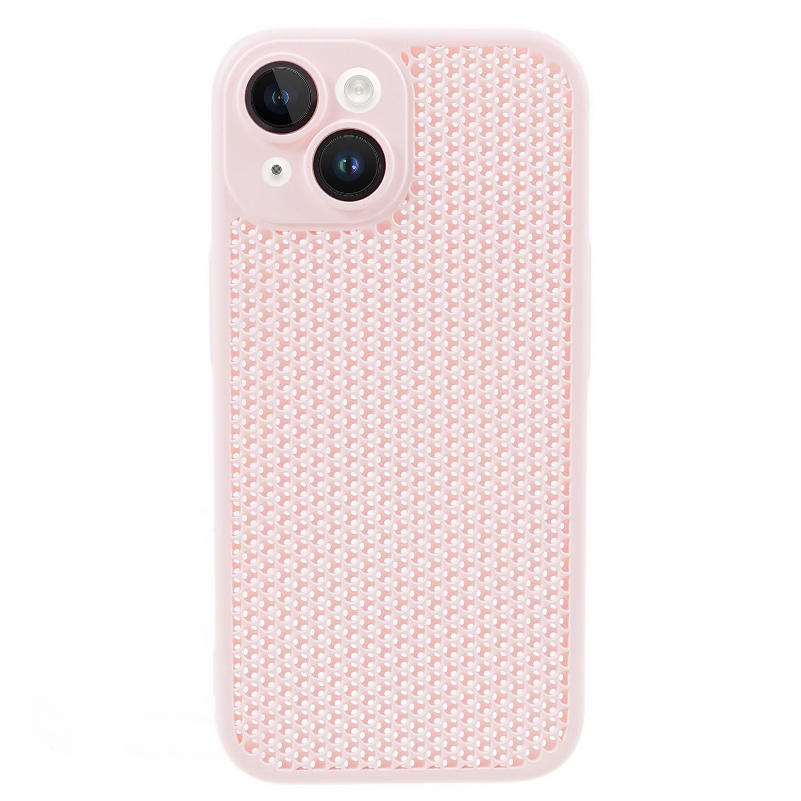 KSTDESIGN Icenets Series For iPhone 15 Plus Heat Dissipation Back Cover with Lens Film Hard PC Phone Case - Pink