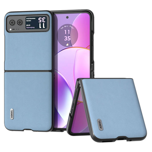 Uniqkart For Motorola Razr 40 5G Haze Textured Phone Case PU Leather Coated PC Back Cover - Blue