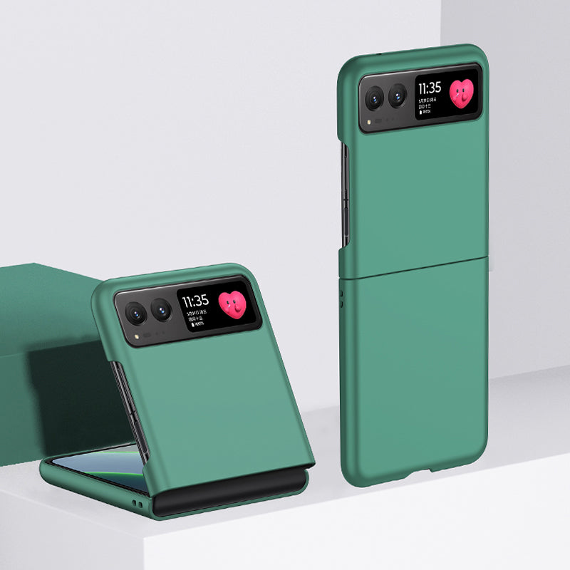 Uniqkart for Motorola Razr 40 5G Shockproof Hard PC Phone Case Ultra-thin Skin-touch Back Cover - Dark Green