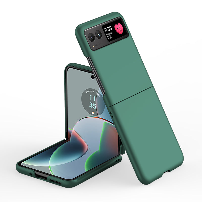 Uniqkart for Motorola Razr 40 5G Shockproof Hard PC Phone Case Ultra-thin Skin-touch Back Cover - Dark Green