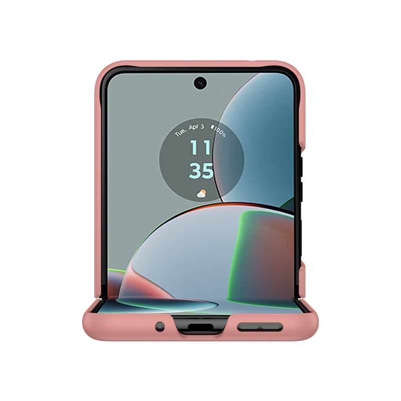 Uniqkart for Motorola Razr 40 5G Shockproof Hard PC Phone Case Ultra-thin Skin-touch Back Cover - Pink