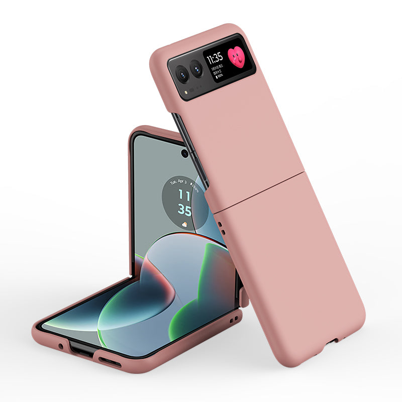 Uniqkart for Motorola Razr 40 5G Shockproof Hard PC Phone Case Ultra-thin Skin-touch Back Cover - Pink