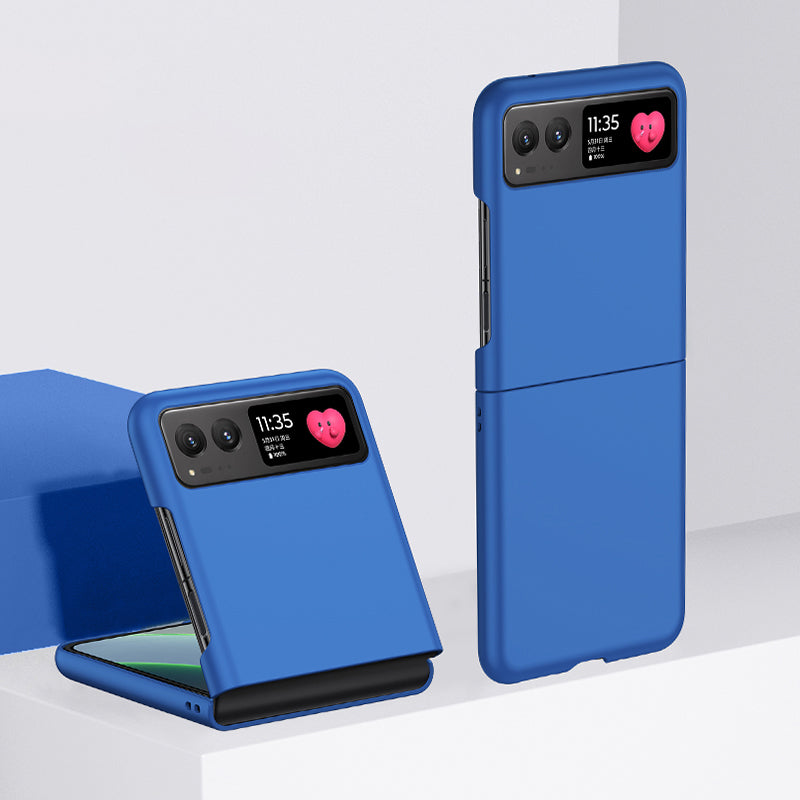 Uniqkart for Motorola Razr 40 5G Shockproof Hard PC Phone Case Ultra-thin Skin-touch Back Cover - Dark Blue