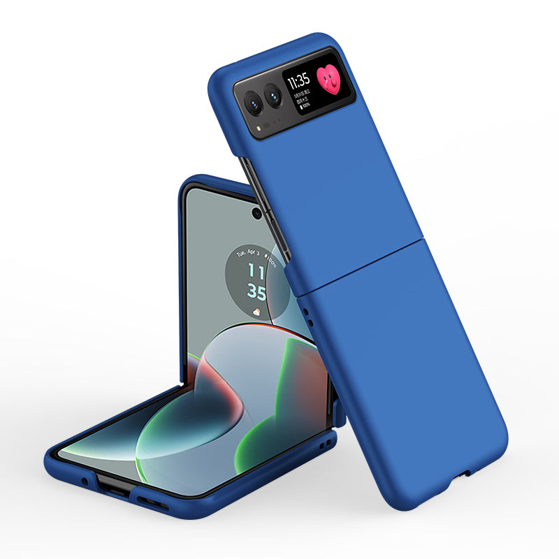 Uniqkart for Motorola Razr 40 5G Shockproof Hard PC Phone Case Ultra-thin Skin-touch Back Cover - Dark Blue