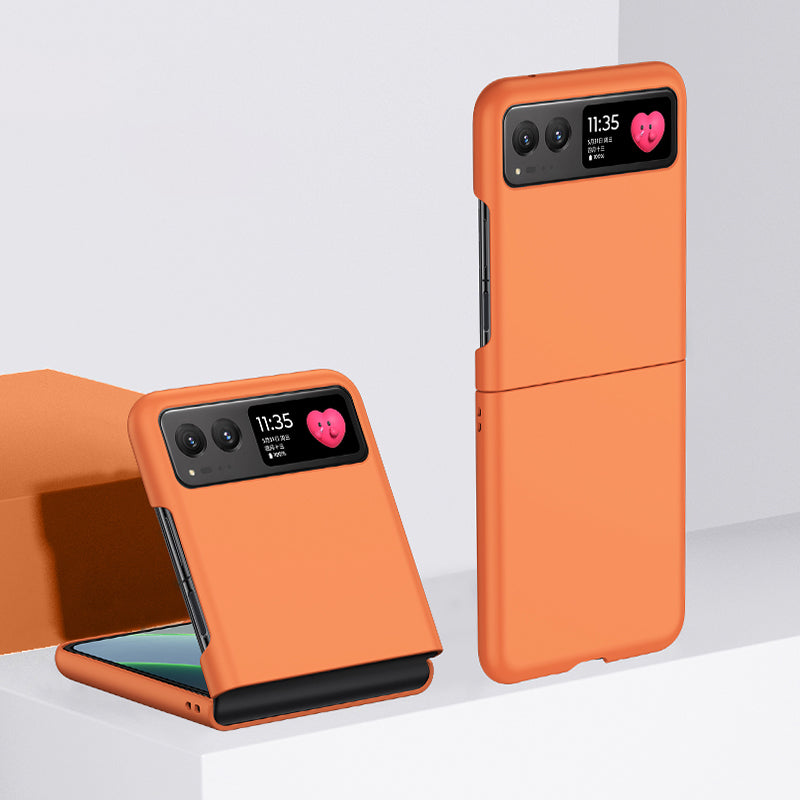 Uniqkart for Motorola Razr 40 5G Shockproof Hard PC Phone Case Ultra-thin Skin-touch Back Cover - Orange