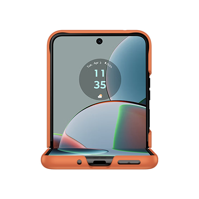 Uniqkart for Motorola Razr 40 5G Shockproof Hard PC Phone Case Ultra-thin Skin-touch Back Cover - Orange