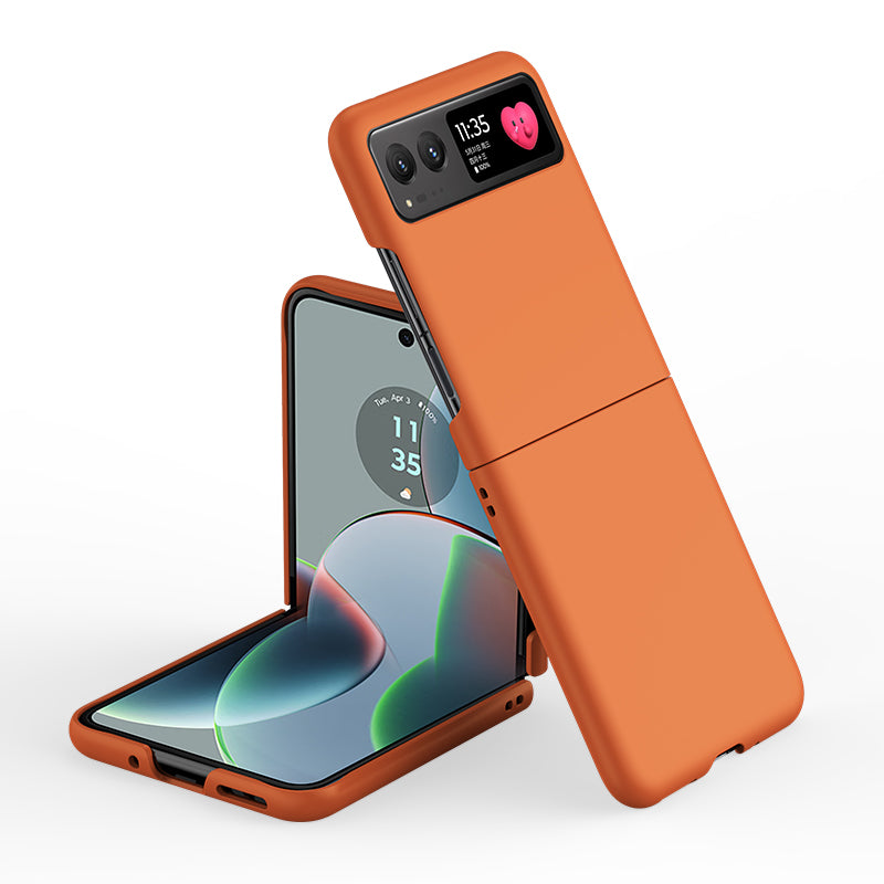 Uniqkart for Motorola Razr 40 5G Shockproof Hard PC Phone Case Ultra-thin Skin-touch Back Cover - Orange