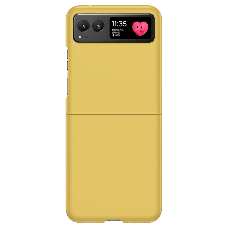 Uniqkart for Motorola Razr 40 5G Shockproof Hard PC Phone Case Ultra-thin Skin-touch Back Cover - Yellow