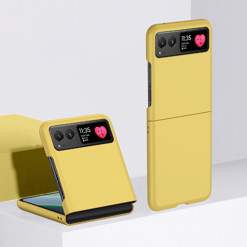 Uniqkart for Motorola Razr 40 5G Shockproof Hard PC Phone Case Ultra-thin Skin-touch Back Cover - Yellow