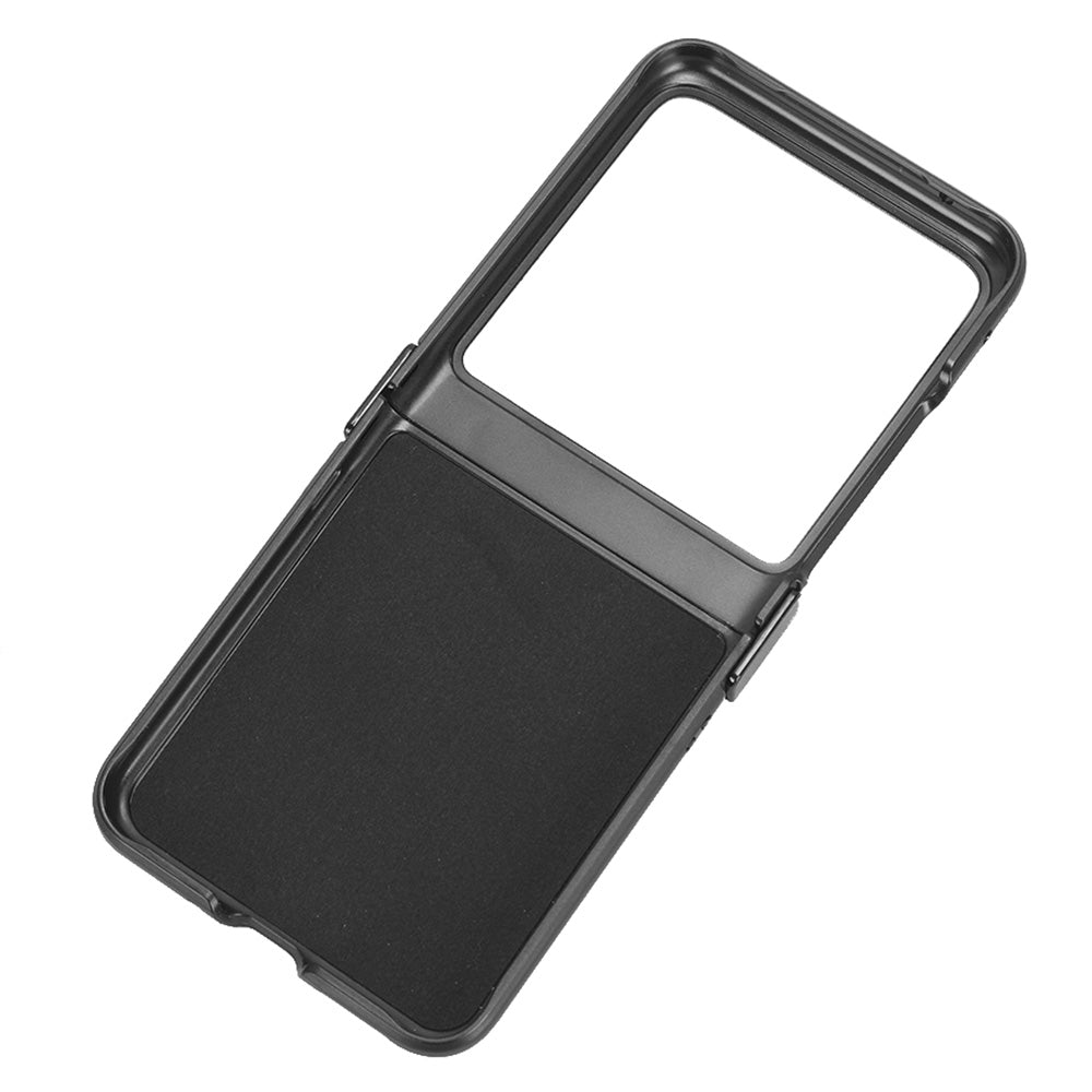 Protective Cover for Motorola Razr 40 Ultra 5G , Sandskin Texture PU Leather Coated Acrylic Folding Phone Case - Blue