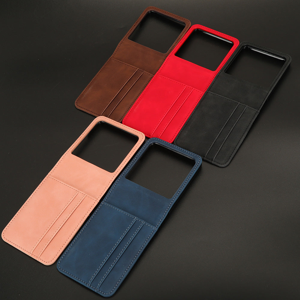 Uniqkart for Motorola Razr 40 Ultra 5G PU Leather+PC Phone Case Separable Design Card Slot Skin-Touch Cover - Brown