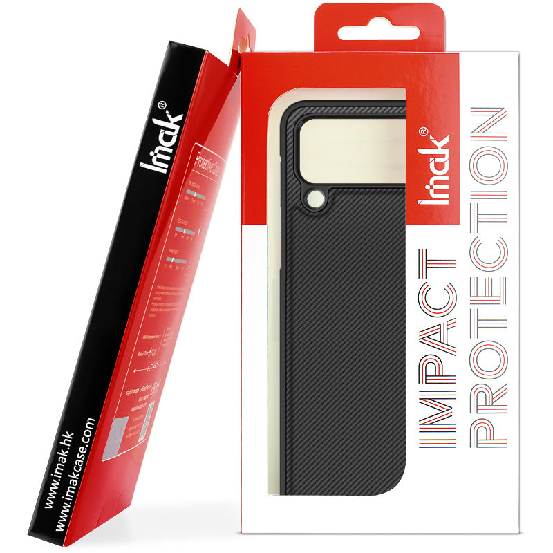 Uniqkart Ruiyi Series for Motorola Razr 40 Ultra 5G Phone Cover Carbon Fiber Texture PC + PU Leather Phone Case