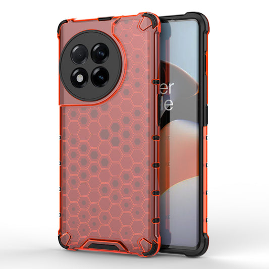 For OnePlus Ace 2 5G / 11R 5G Honeycomb Texture Back Cover Anti-drop TPU+PC Phone Case - Red