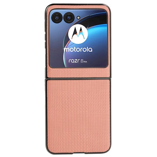 Vili TH Series For Motorola Razr 40 Ultra 5G Anti-drop Phone Case PU Leather Coated PC+TPU Phone Cover - Pink