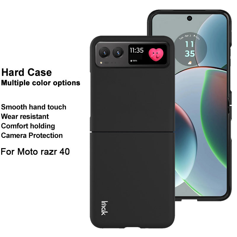 Uniqkart JS-2 Series For Motorola Razr 40 5G Protective Case Hard PC Anti-Drop Phone Cover - Black