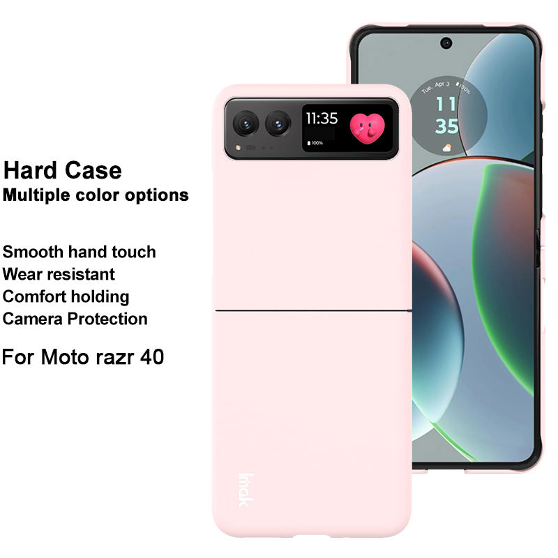 Uniqkart JS-2 Series For Motorola Razr 40 5G Protective Case Hard PC Anti-Drop Phone Cover - Pink