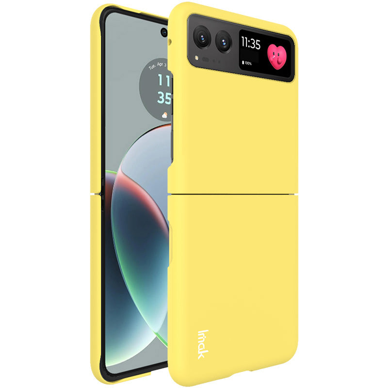 Uniqkart JS-2 Series For Motorola Razr 40 5G Protective Case Hard PC Anti-Drop Phone Cover - Yellow