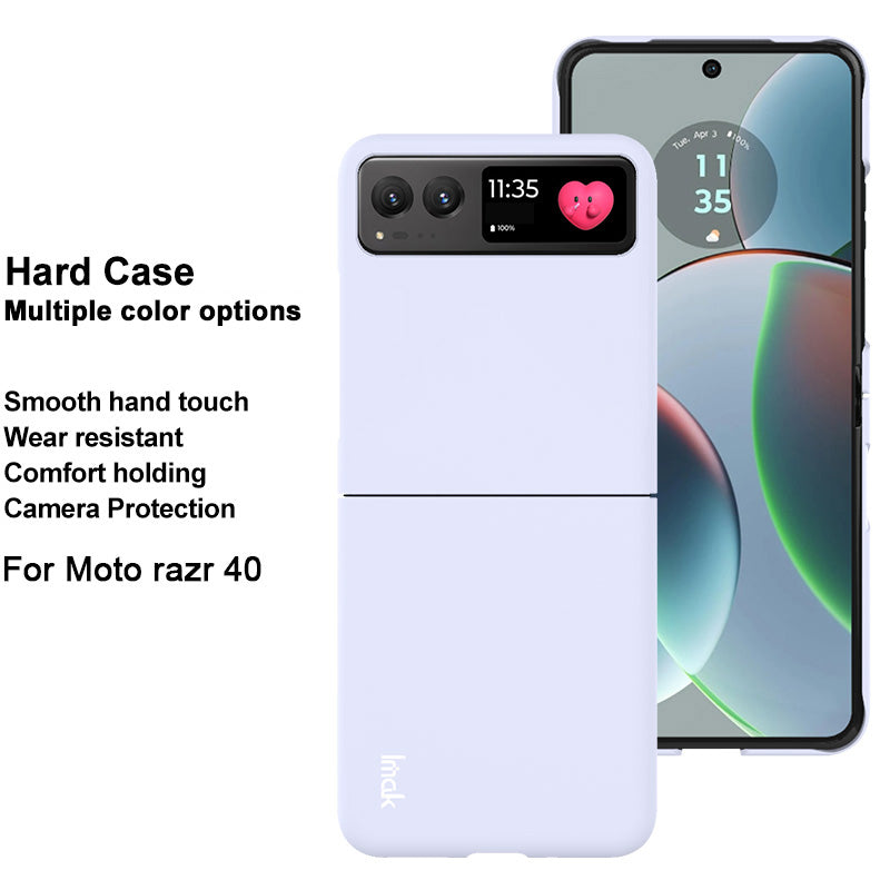 Uniqkart JS-2 Series For Motorola Razr 40 5G Protective Case Hard PC Anti-Drop Phone Cover - Purple