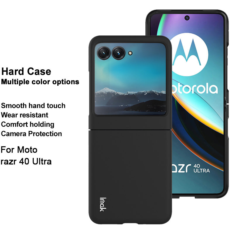 Uniqkart JS-2 Series Shockproof Case for Motorola Razr 40 Ultra 5G Anti-Drop Hard PC Phone Cover - Black