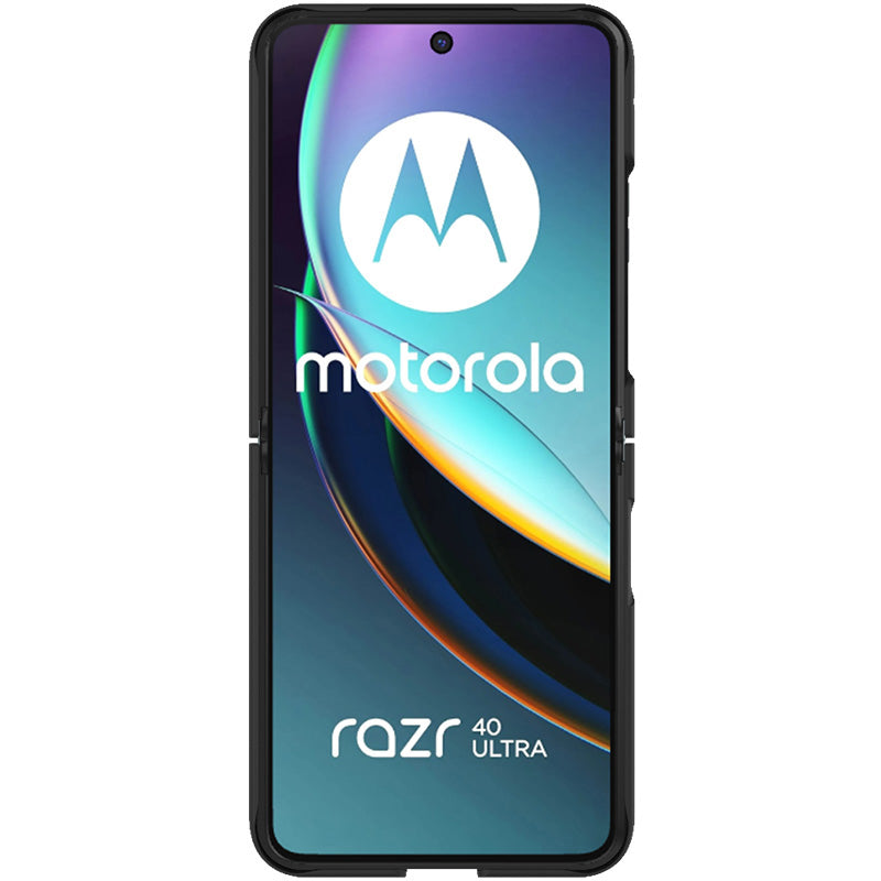Uniqkart JS-2 Series Shockproof Case for Motorola Razr 40 Ultra 5G Anti-Drop Hard PC Phone Cover - Black