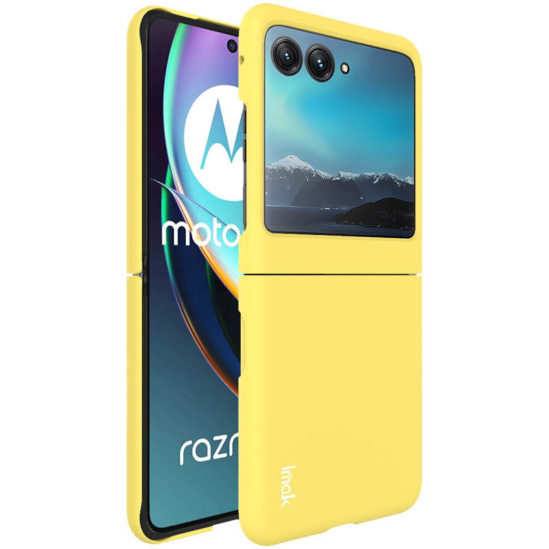 Uniqkart JS-2 Series Shockproof Case for Motorola Razr 40 Ultra 5G Anti-Drop Hard PC Phone Cover - Yellow