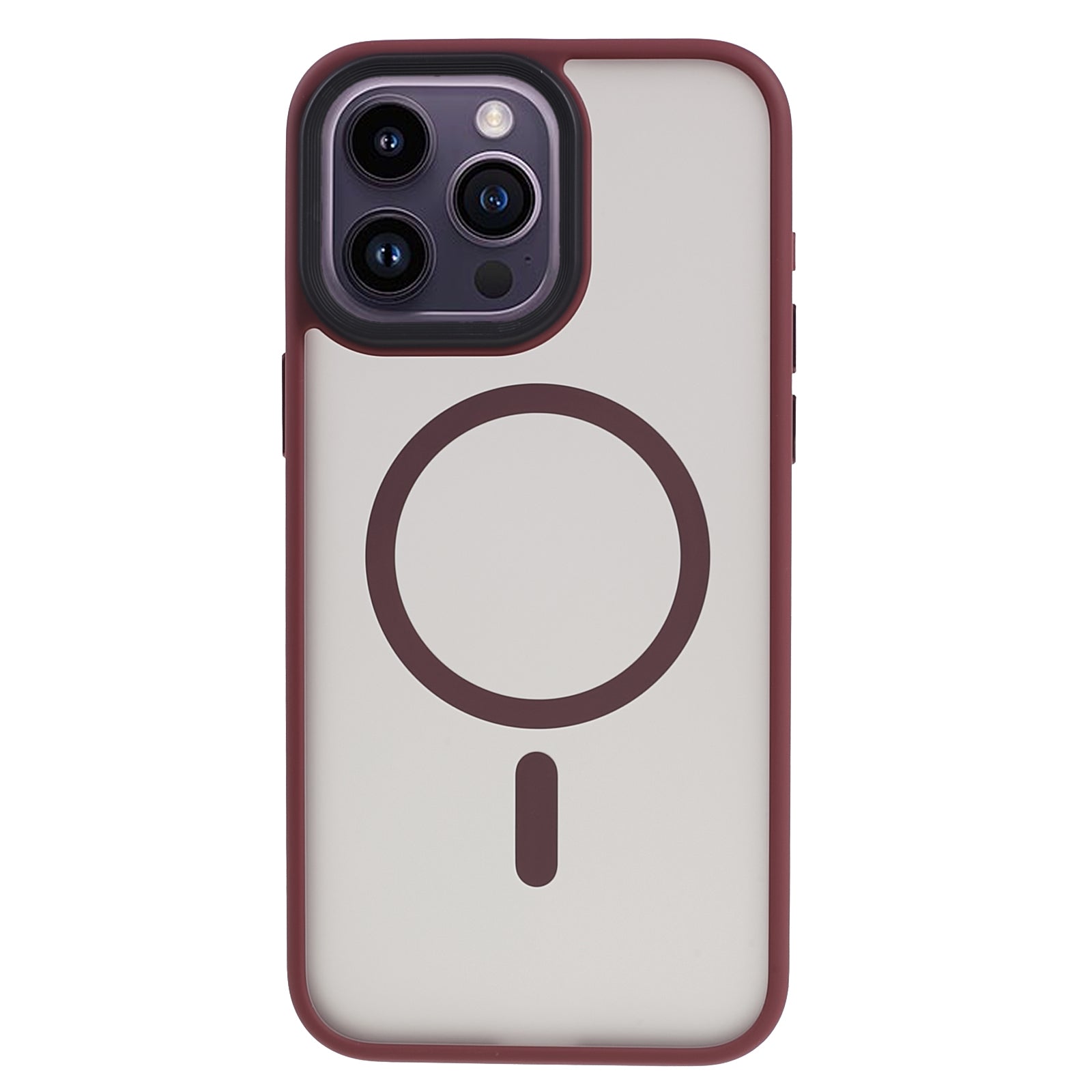 TPU+Acrylic Phone Case for iPhone 15 Pro Max Skin-Touch Matte Anti-Fingerprint Phone Shell Compatible with MagSafe - Red