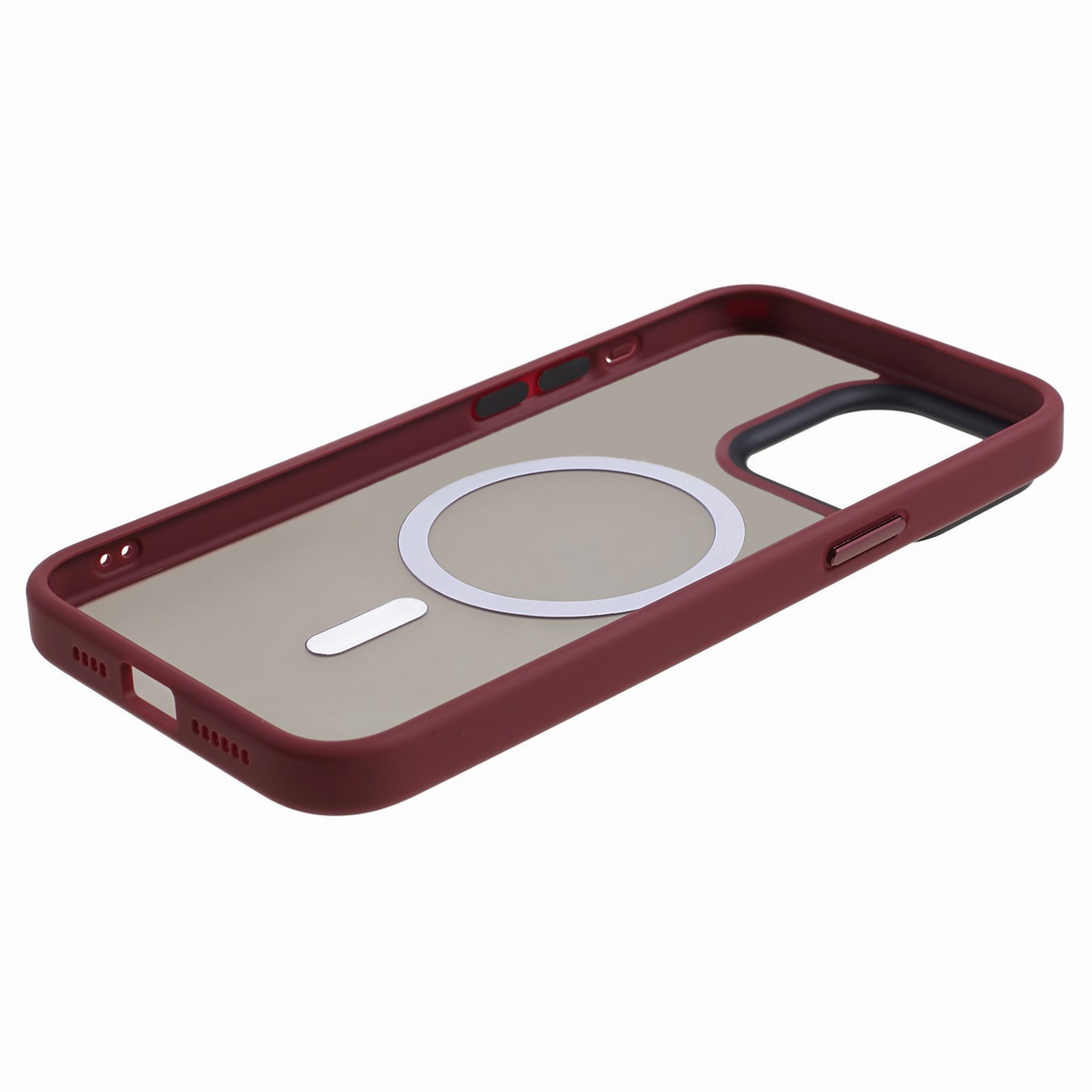 TPU+Acrylic Phone Case for iPhone 15 Pro Max Skin-Touch Matte Anti-Fingerprint Phone Shell Compatible with MagSafe - Red