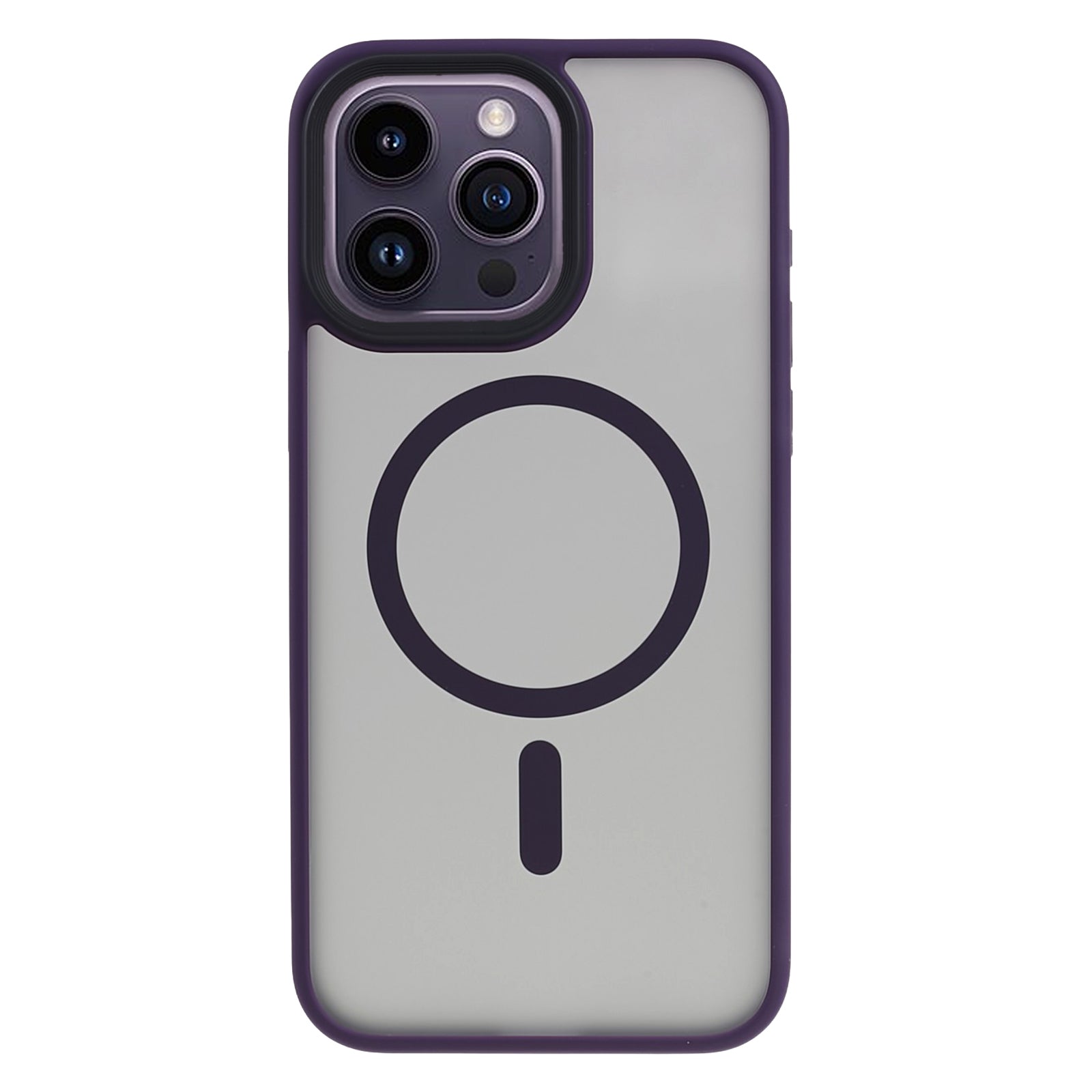 TPU+Acrylic Phone Case for iPhone 15 Pro Max Skin-Touch Matte Anti-Fingerprint Phone Shell Compatible with MagSafe - Purple