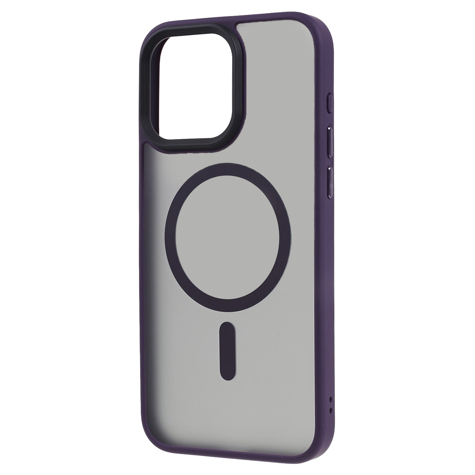 TPU+Acrylic Phone Case for iPhone 15 Pro Max Skin-Touch Matte Anti-Fingerprint Phone Shell Compatible with MagSafe - Purple