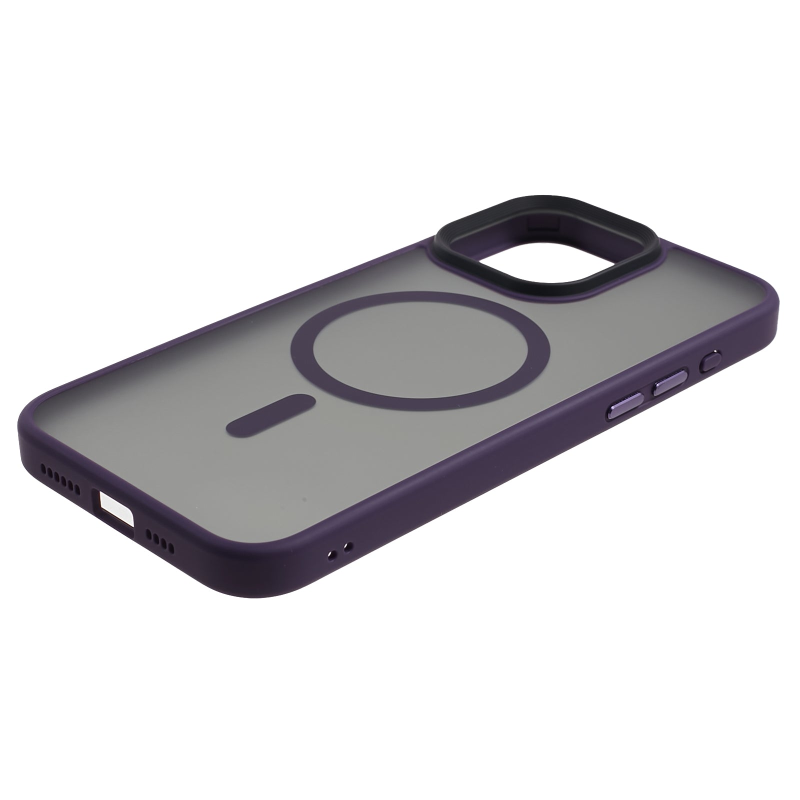 TPU+Acrylic Phone Case for iPhone 15 Pro Max Skin-Touch Matte Anti-Fingerprint Phone Shell Compatible with MagSafe - Purple