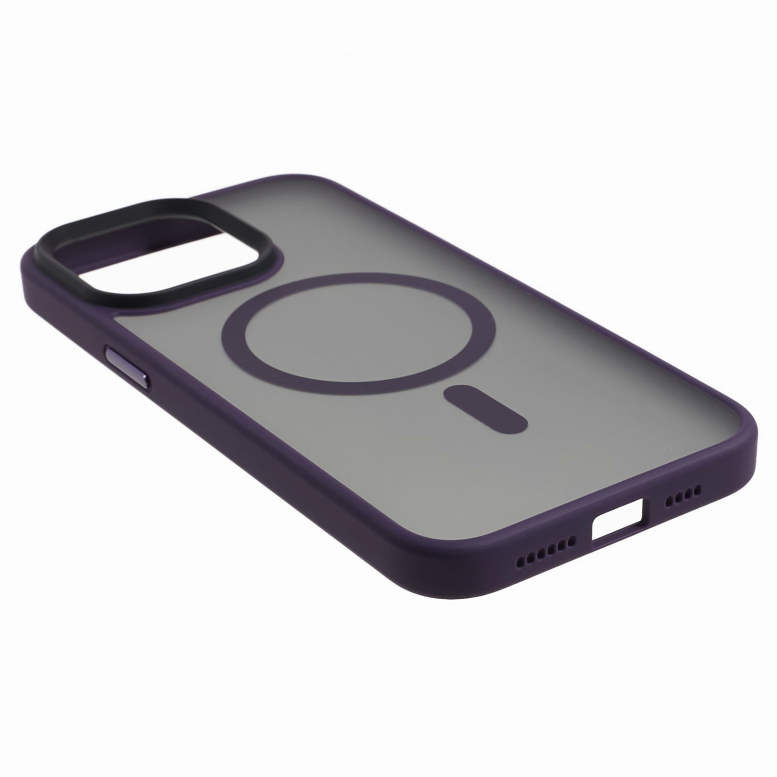 TPU+Acrylic Phone Case for iPhone 15 Pro Max Skin-Touch Matte Anti-Fingerprint Phone Shell Compatible with MagSafe - Purple