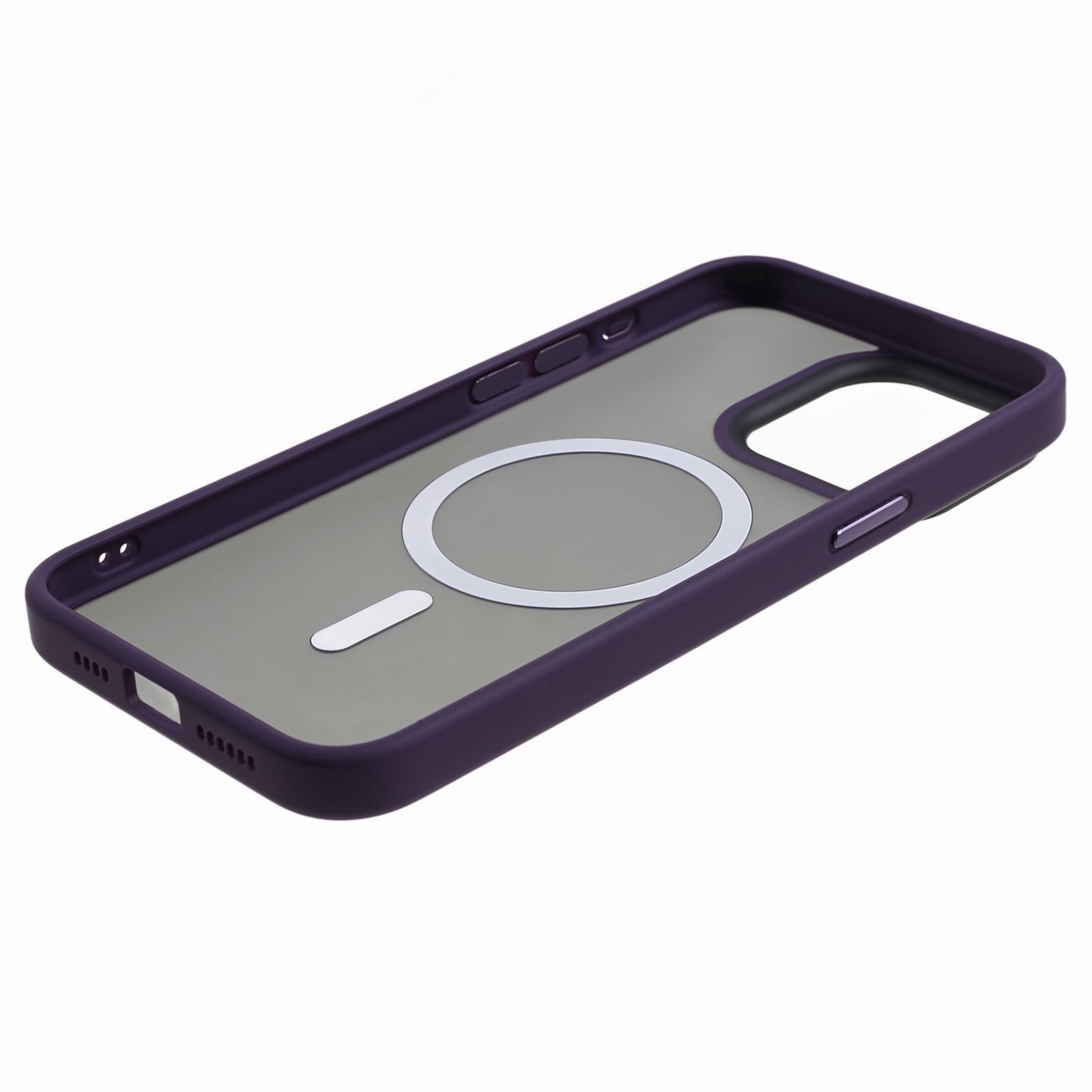 TPU+Acrylic Phone Case for iPhone 15 Pro Max Skin-Touch Matte Anti-Fingerprint Phone Shell Compatible with MagSafe - Purple